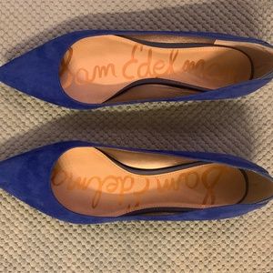 Sam Edelman Pointed Toe Blue Suede Flats Size 9